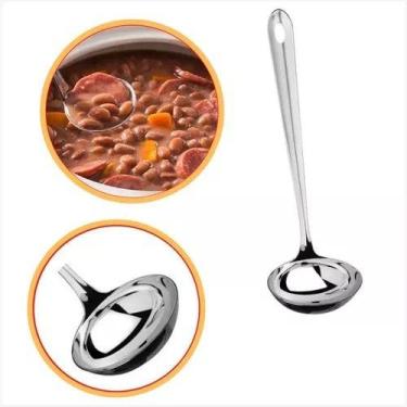 Imagem de Concha De Feijão Servir Arroz Panela Cozinha Aço Inox 27cm - SEU LAR