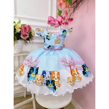 Imagem de Vestido Infantil Azul Desenho Bluey Festas - Baila Nina, 1