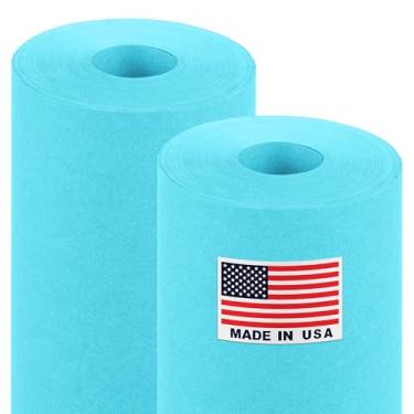 Imagem de Paclord Rolo de papel kraft azul claro de 45,7 cm x 3048 cm (pacote econômico com 2), espessura de 20,4 kg, feito nos EUA, papel kraft colorido para escola, papel kraft de boletim - inodoro, não