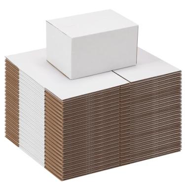 Imagem de Schliersee Conjunto de 40 Caixas de Remessa 7X5X4, Caixas de Papelão Ondulado Kraft Branco, Caixas para Pequenas Empresas, Mala Direta para Embalagem
