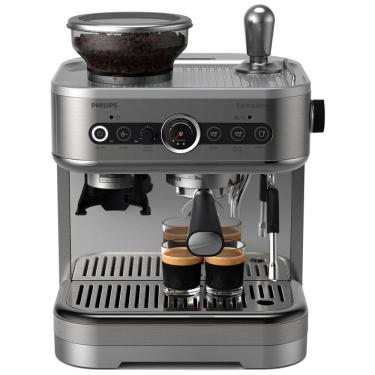 Imagem de Máquina de Café com Moedor de 250g, botão Americano e Bocal de Leite, 110V, PHILIPS Barista Brew PSA3218/01, Prata Metal