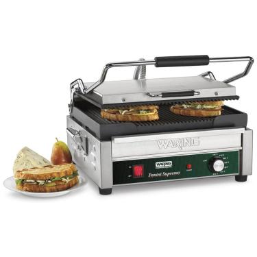 Imagem de Grill Elétrico em Aço Inoxidável com Bandeja Coletora Removível e Plugue de 6 a 15 Fases , 208V 2800W, Waring WPG250B, Prata