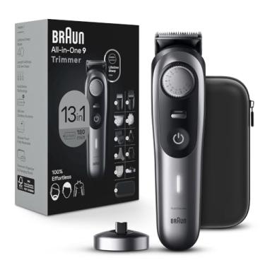 Imagem de Braun Kit de barbear masculino multifuncional Série 9 9440, barba 13 em 1, rosto, nariz, aparador de orelha, aparador de cabelo, aparador de corpo e paisagismo