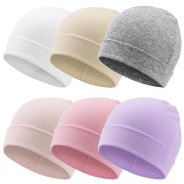 Imagem de AQOKKA Gorro de malha macia unissex para bebês recém-nascidos para bebês de 0 a 6 meses...