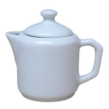 Imagem de Bule Baixo Café, Chá, Leite 380ml - Porcelana Branca - Antilope Decor 
