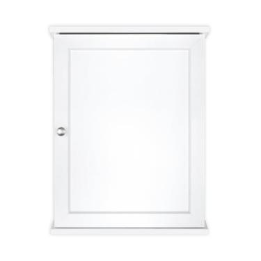 Imagem de MCS Organizador de armário de remédios branco 58 x 45,7 cm, armário de banheiro montado na parede para armazenamento sobre o vaso sanitário, móveis de banheiro e organizador de banheiro