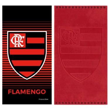 Imagem de Kit 2 Toalhas Nação Rubro Negro Mengão Banho Praia e Piscina Oficial Clubes do Brasil Licenciado Buettner