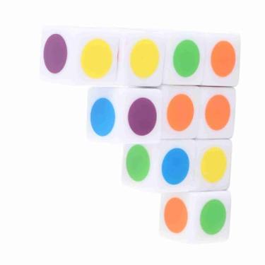 Imagem de Conjunto de Dados, Dados de Arte 20pcs Color Dot Dice 6 Cores ângulo Right Dacto de Dados de 6 Lados Dados de Seis Lados Ensinando Cubos de Plástico para Jogos de Tabuleiro