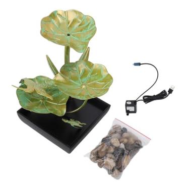 Imagem de Fonte Feng Shui, 3-Tier Desk Waterfall Fountain Com Luzes LED, Bomba Submersível USB para Decoração Doméstica, Escritório ou Jardim Relaxamento, Máquina de Som Calmante