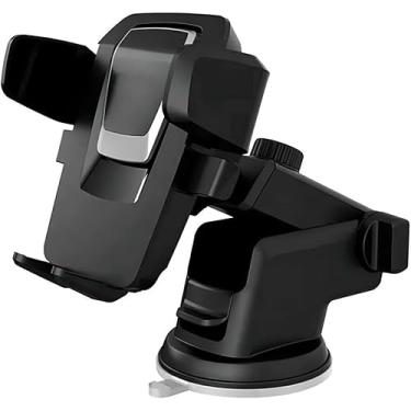 Imagem de Suporte Celular Veicular Carro Ventosa Painel Parabrisa Gruda Painel de Carro Anti-Queda Fixação Waze Táxi GPS Trava Automática Giratório 360° Ventosa Premium