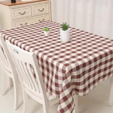 Imagem de Toalhas de mesa guingão para jantar, acampamento, interior e exterior, toalha de mesa limpa à prova de derramamento de óleo para festa/buffet, toalha de mesa retangular para casa de fazenda-café|||180