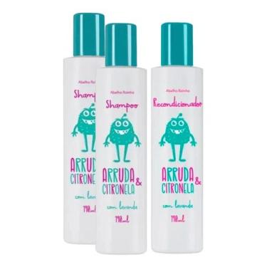 Imagem de Kit 2 Shampoo + 1 Recondicionador Contra Piolhos Arruda e Citronela Ab