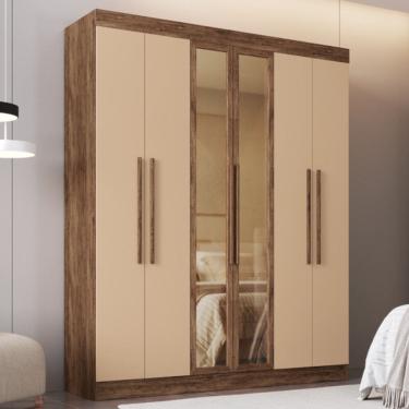 Imagem de Guarda Roupa Casal com Vidro Reflecta 6 Portas 100 MDF Malibu Doripel