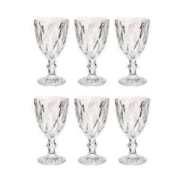 Imagem de 6 Taça Diamante Copo Vidro Transparente 300ml - ECO'S
