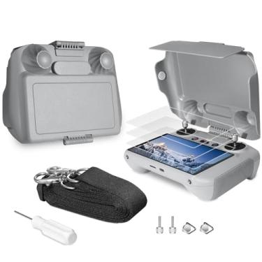 Imagem de Arzroic Kit de Proteção e Sombreamento Compatível com o Controle Remoto RC do DJI Mini 3/3 Pro - Inclui Capa protetora anti-reflexo, Película de Vidro Temperado e Cordão de Pescoço