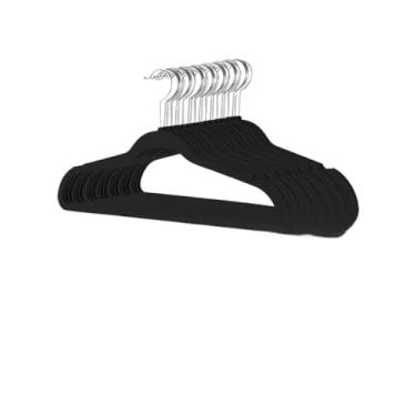 Imagem de Kit Cabides Veludo Para Roupas Adulto 50 Unidades Fino Resistente(Preto)