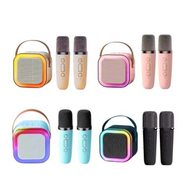 Imagem de Caixa de Som Bluetooth com LED + 2 Microfones – Portátil e Potente 6W