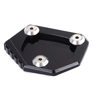 Imagem de Acc-Creativity Suporte lateral para pé de motocicleta, ampliador lateral, placa de extensão compatível com CB400 CB650F CBR300R CBR500R NC700S NC700X NM4 CB250F CB500F CB500X (preto)
