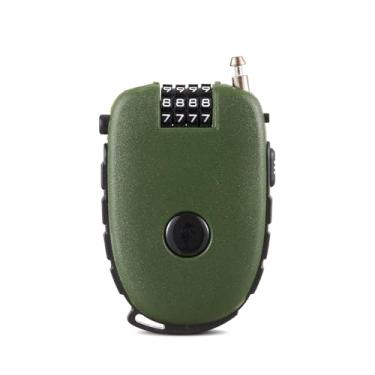 Imagem de EASTDEER Cadeado de cabo de esqui combinado de 4 dígitos com cabo retrátil de 70 cm – travas resistentes para esqui, snowboard, carrinho de bebê e bicicleta (verde)