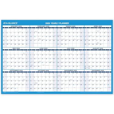 Imagem de AT-A-GLANCE Calendário apagável 2026, planejador de parede apagável a seco, 91 cm x 61 cm, grande, anual, horizontal-vertical, estações em flor (PM200P2826)