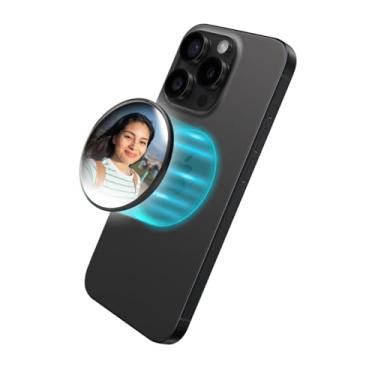 Imagem de PureGear Espelho magnético de selfie para câmera traseira, espelho convexo fino, compatível com MagSafe, iPhone 16/15/14/13/12 Pro Max/Plus, capas MagSafe, selfies, vlogging/streaming