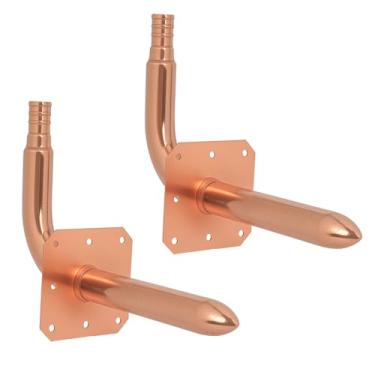 Imagem de Cotovelo de cobre 1/5.1 cm x 15.2 cm com flange de parede, PEX Fittings Crimp Barb para tubo PEX-B/C, conector de encanamento de cobre certificado ASTM F1807 para linhas de abastecimento de água
