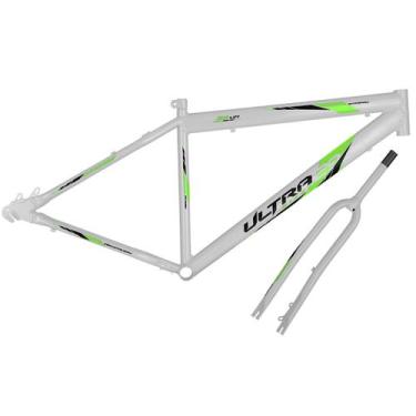Imagem de Kit Quadro e Garfo Ultra Bikes Umd29 Freio a Disco, Branco, Aro 29