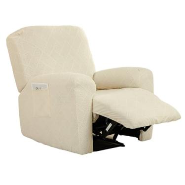 Imagem de Eco-Ancheng Capas reclináveis para poltronas reclináveis elásticas, 4 peças, capas reclináveis de jacquard, capas de sofá antiderrapantes, capas protetoras de móveis para animais de estimação, 10
