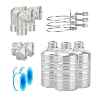 Imagem de Válvula flutuante de água automática, tipos de conexão de 1/2 a 3/10.2 cm, aço inoxidável 304, válvula flutuante de desligamento de água totalmente automática para tanque de água, piscina, calha de