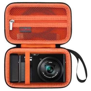 Imagem de Elonbo Estojo De Transporte Para Câmera Compacta Panasonic Lumix Zs99, E Compacta, Com Bolso Malha, Ideal Carregar. Laranja.
