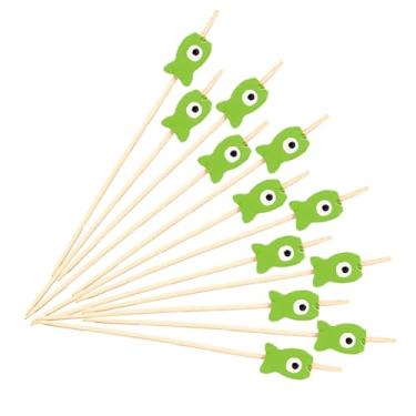 Imagem de Espetos de bambu descartáveis Little Fish Aperitivo, coquetel de palitos de frutas, sanduíche, sobremesa, palitos longos para festa de aniversário, decoração de comida, palitos de coquetéis, bebidas