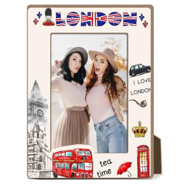 Imagem de Molduras de madeira com tema de Londres, lembranças de Londres, presentes de lua de mel, presentes de lua de mel, para amigos, família, casais, decoração de mesa de escritório em casa, moldura com