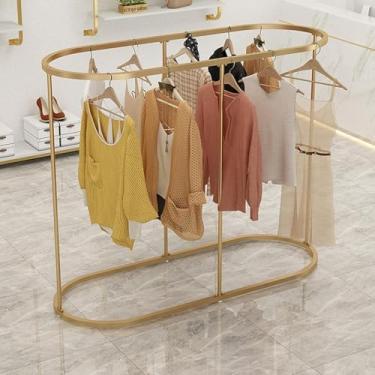 Imagem de Cabideiro De Roupas De Chão - Cabideiro Redondo, Cabideiro De Ferro Oval Comercial, Para Vestuário De Pendurar Quartos, Exibição De Boutiques, Gold