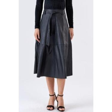 Imagem de Saia Midi Evase PKS Preta-Feminino