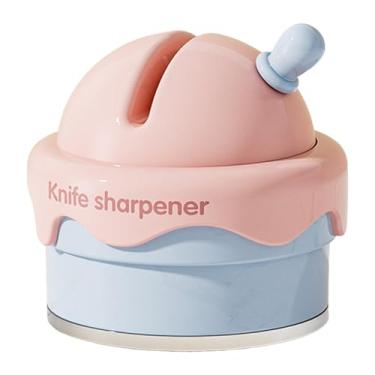 Imagem de YWJLQH Afiador de facas, afiador de canivetes, mini de cerâmica, ferramenta compacta profissional de afiação, de facas de cozinha, Rosa