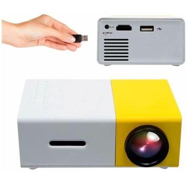 Imagem de Mini Projetor Led Portátil Full Hd 1080P 600 Lumens Yg 300 - Bellator
