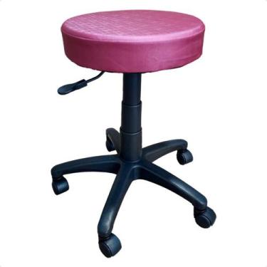 Imagem de Cadeira Mocho Banqueta Giratório Regulagem Pistão Gás Bordô - For-Ty S