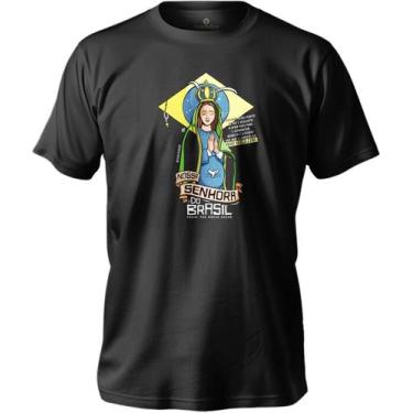 Imagem de Camiseta Católica De Nossa Senhora Padroeira Do Brasil Feminina E Masc
