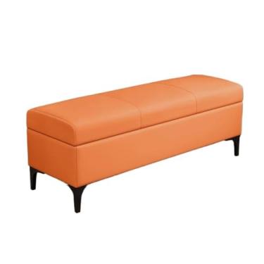 Imagem de Fim da cama, banco de armazenamento, entrada, sapato, vestiário, sala de estar, sofá, banco, cama longa, banco de quarto, banco de armazenamento (laranja)