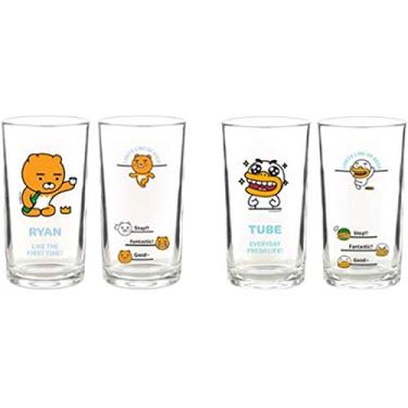 Imagem de Conjunto de 4 mini copos transparentes para bebidas alcoólicas (copo de cerveja soju), conjunto de copos de shot Soju coreano com personagem Soju, melhor presente para festa, vidro transparente seguro