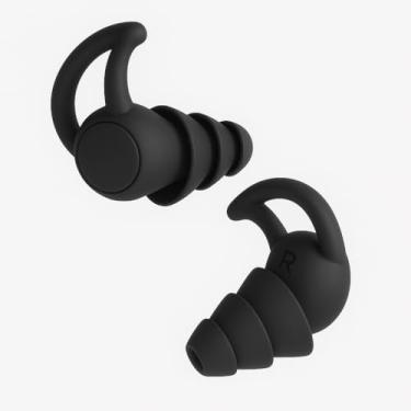 Imagem de Protetor Auricular de Silicone, Preto, com Cancelamento de Ruído para Dormir, Trabalho, Estudo, Natação e Esportes Gurumania