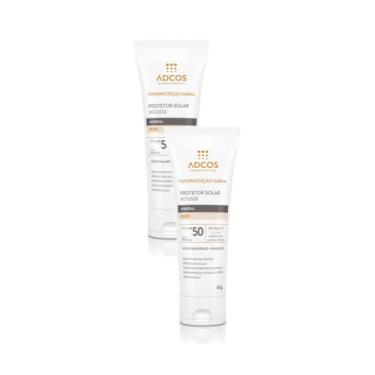 Imagem de Kit 2 Protetor Solar Adcos FPS50 Mousse Mineral Nude 40G