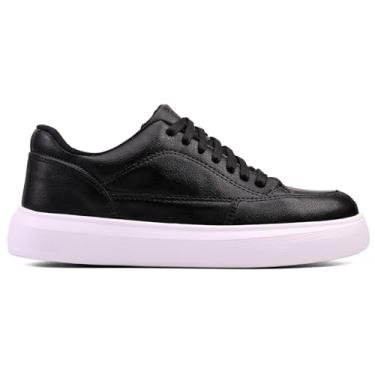 Imagem de Sapatenis Masculino Casual Macio Leve Confortável Cadarço Sola Reta Esportivo Treino Social (PRETO, BR, Adulto, Numérico, 42)