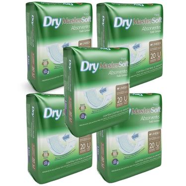 Imagem de Absorvente Geriátrico Dry MasterSoft 20 Unidades | Kit com 5 unidades