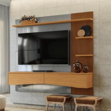 Imagem de Painel Kiev cinza perolizado/tauari ripado - Mais de Casa