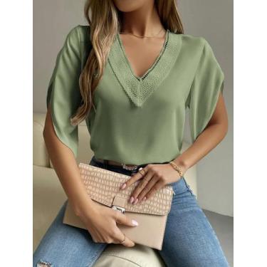 Imagem de Blusa feminina manga curta astra tamanho m cor verde - LONDING