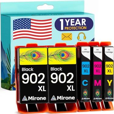 Imagem de Mirone Cartucho de tinta de substituição compatível para HP 902 cartuchos de tinta para impressoras HP 902xl Pacote combo para impressoras 902 XL Officejet Pro 6978 cor preta, pacote com 5