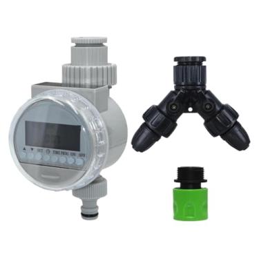 Imagem de BYYINGSUS Garden Solar Bateria Temporizador de irrigação por gotejamento Irrigação por gotejamento Estufa Eletrônico A-utomatic Irrigator Controller System (Solar LCD Timer-h)