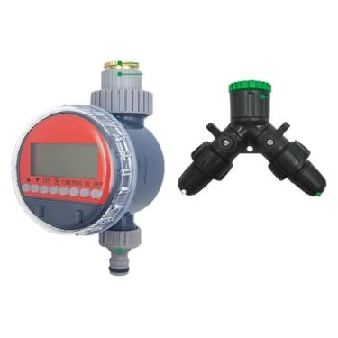 Imagem de BYYINGSUS Válvula esférica temporizador de irrigação A-utomatic LCD regador eletrônico de tanque de água irrigador para casa jardim estufa (válvula de esfera temporizador-h)