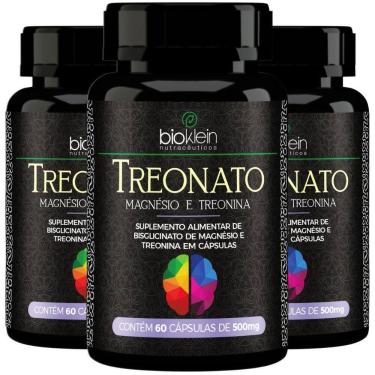 Imagem de Kit 3x treonato magnésio + treonina 60 cápsulas - bioklein